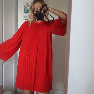 SOLD Zara Red Chiffon Long Sleeve Mini Dress